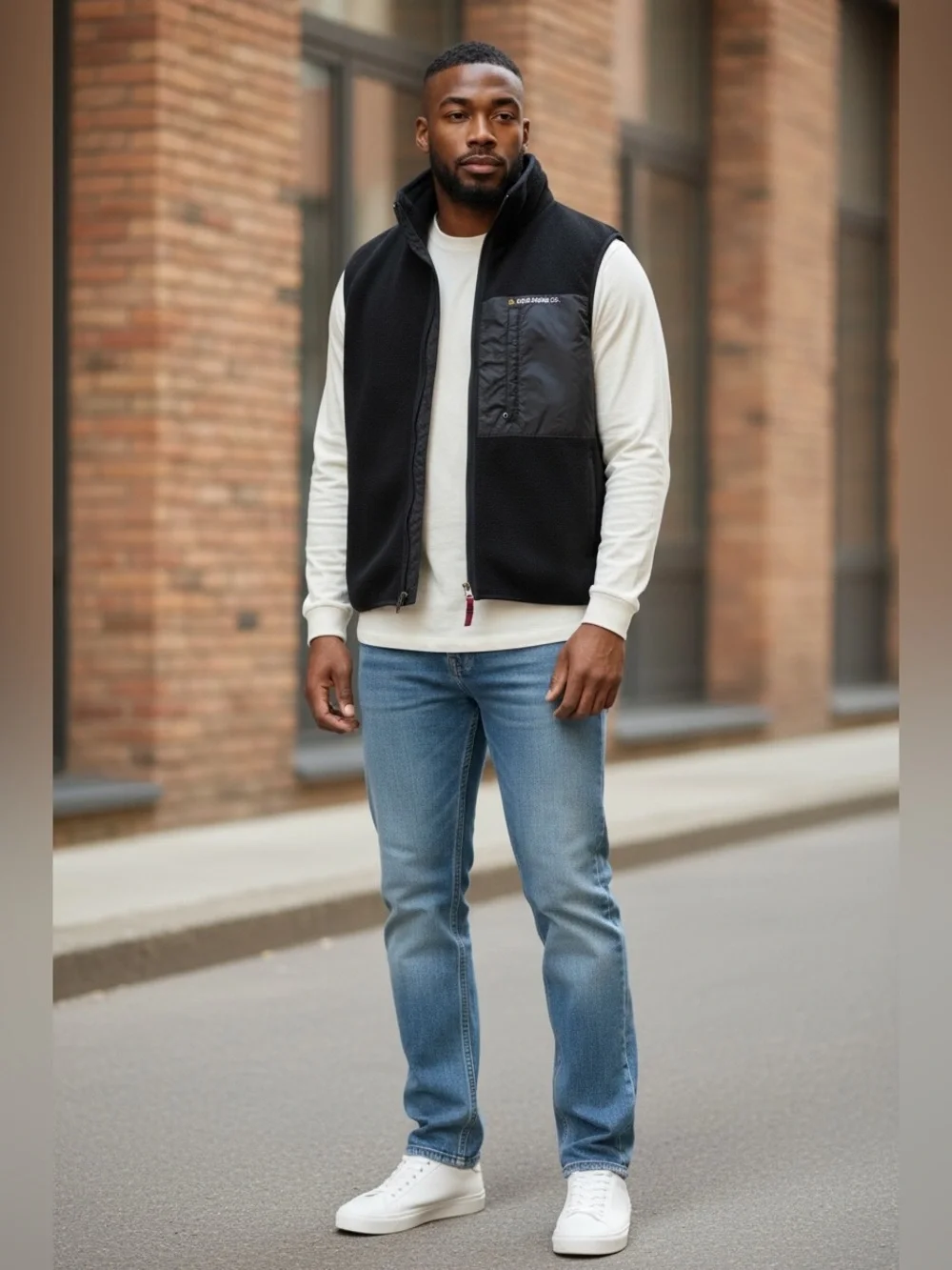 RL Polo Jeans Co Utility Fleece Vest Y2K Gorpcore Outdoor Black Small Vintage